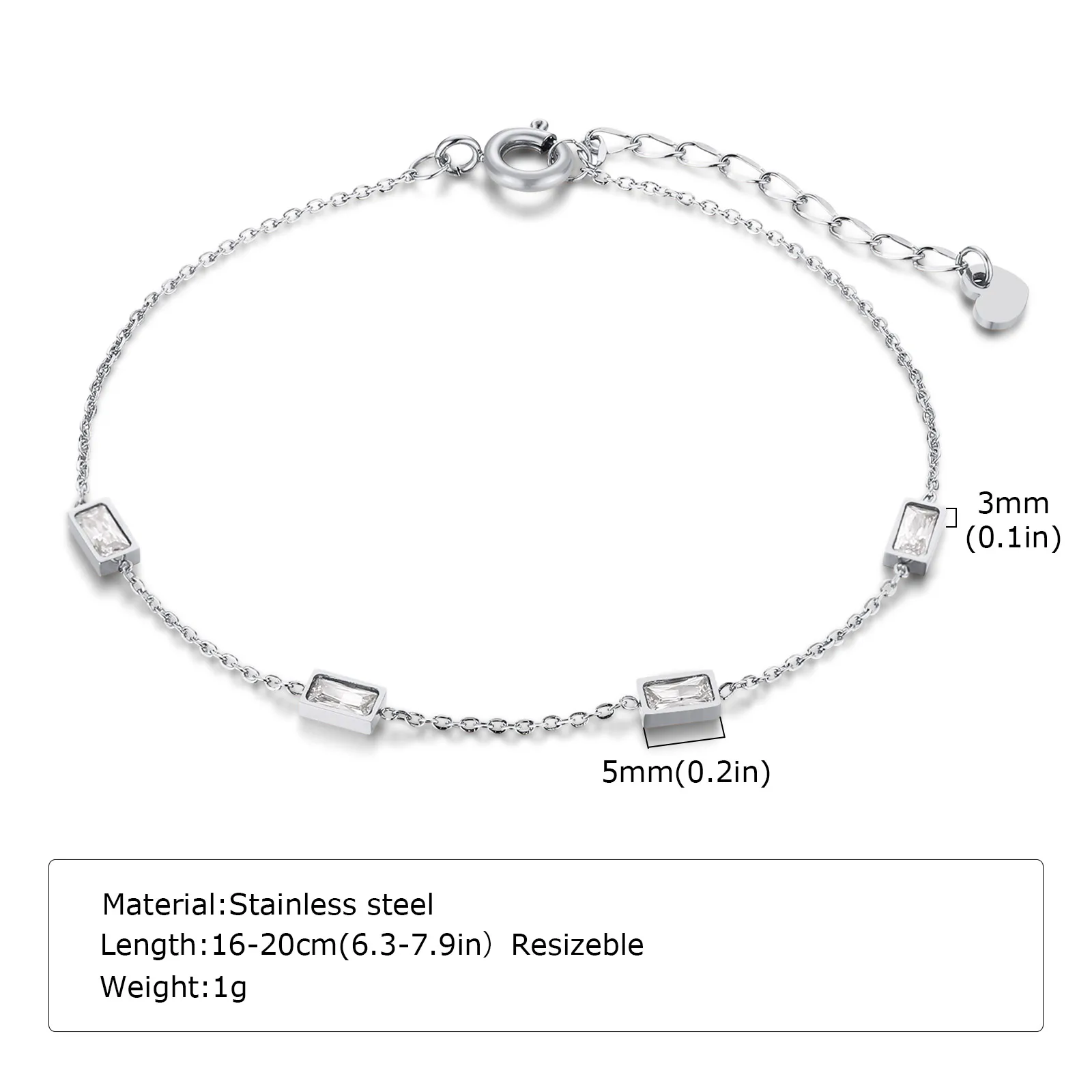Damen-Kettenarmband in Silberfarbe, stapelbare Armbänder aus Edelstahl, geschichtet, wasserfest, als Geschenk geeignet