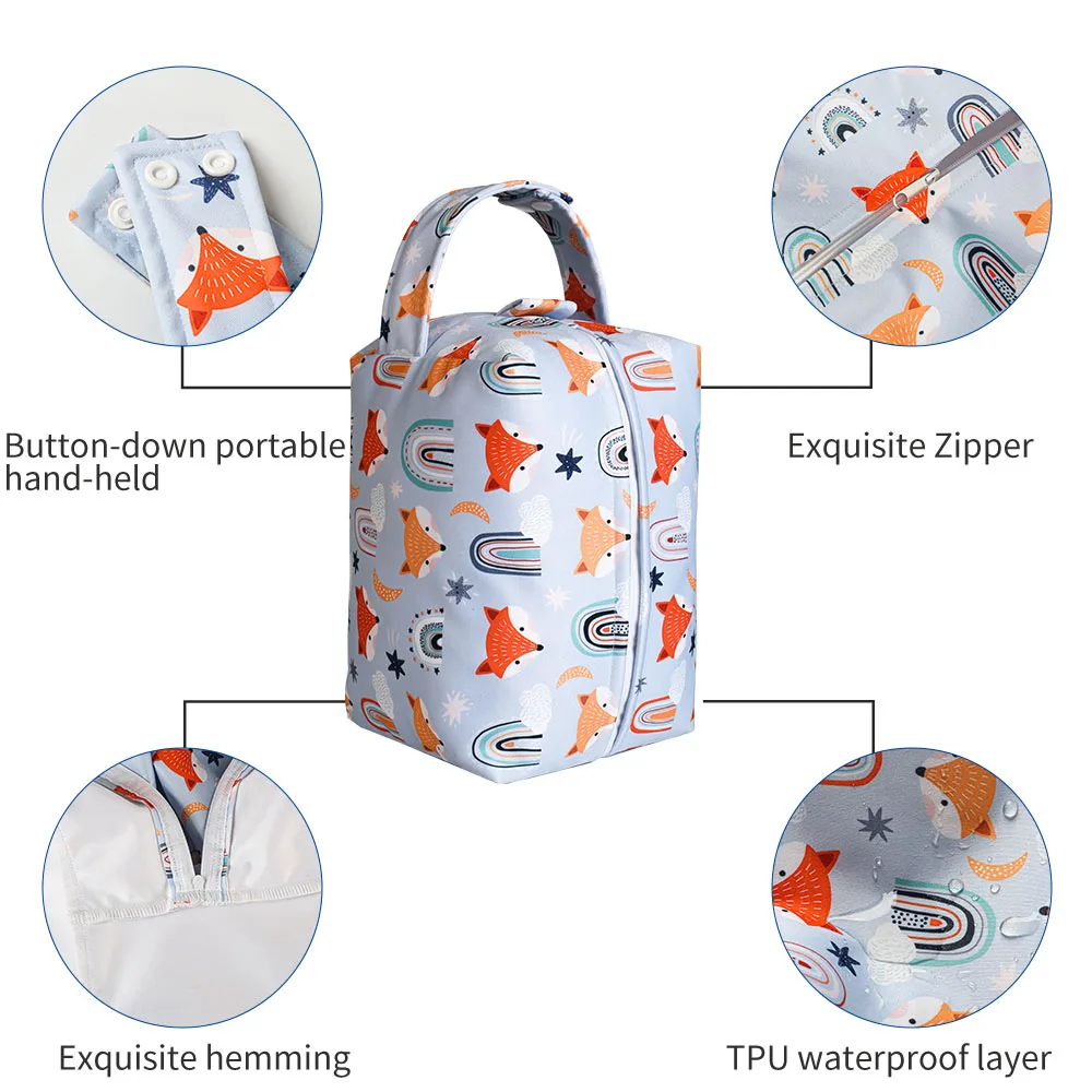 BIAI 1pc Waterproof Wet Storage Bag Baby Nappy Storage Bag Outdoor Sports Storage Bag Travel Cosmetic Organizer Christmas Gift