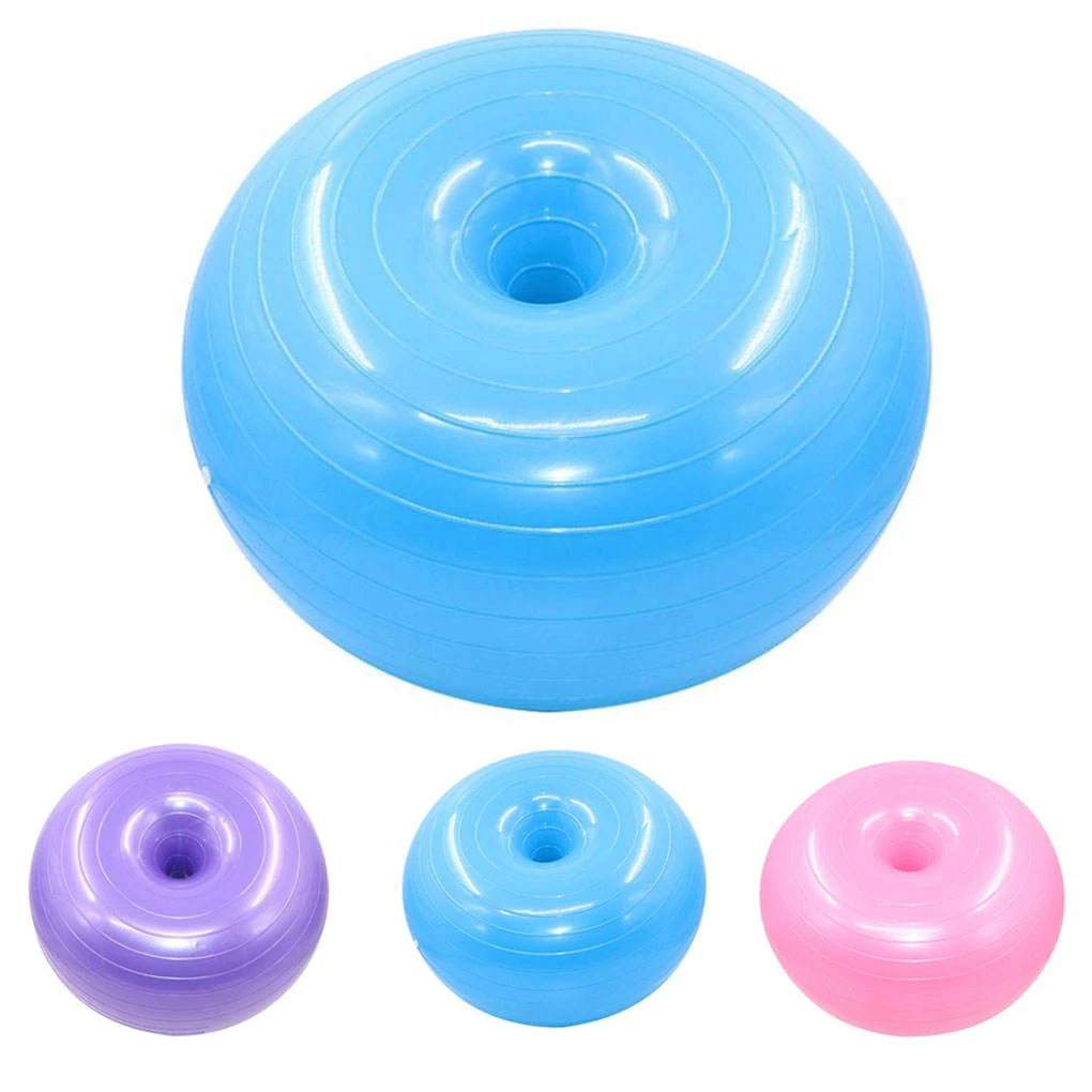 Thickened Burst Stable Balance Professional Studio Practice Logo Core Training Performance 50CM PVC Donut Yoga Ball