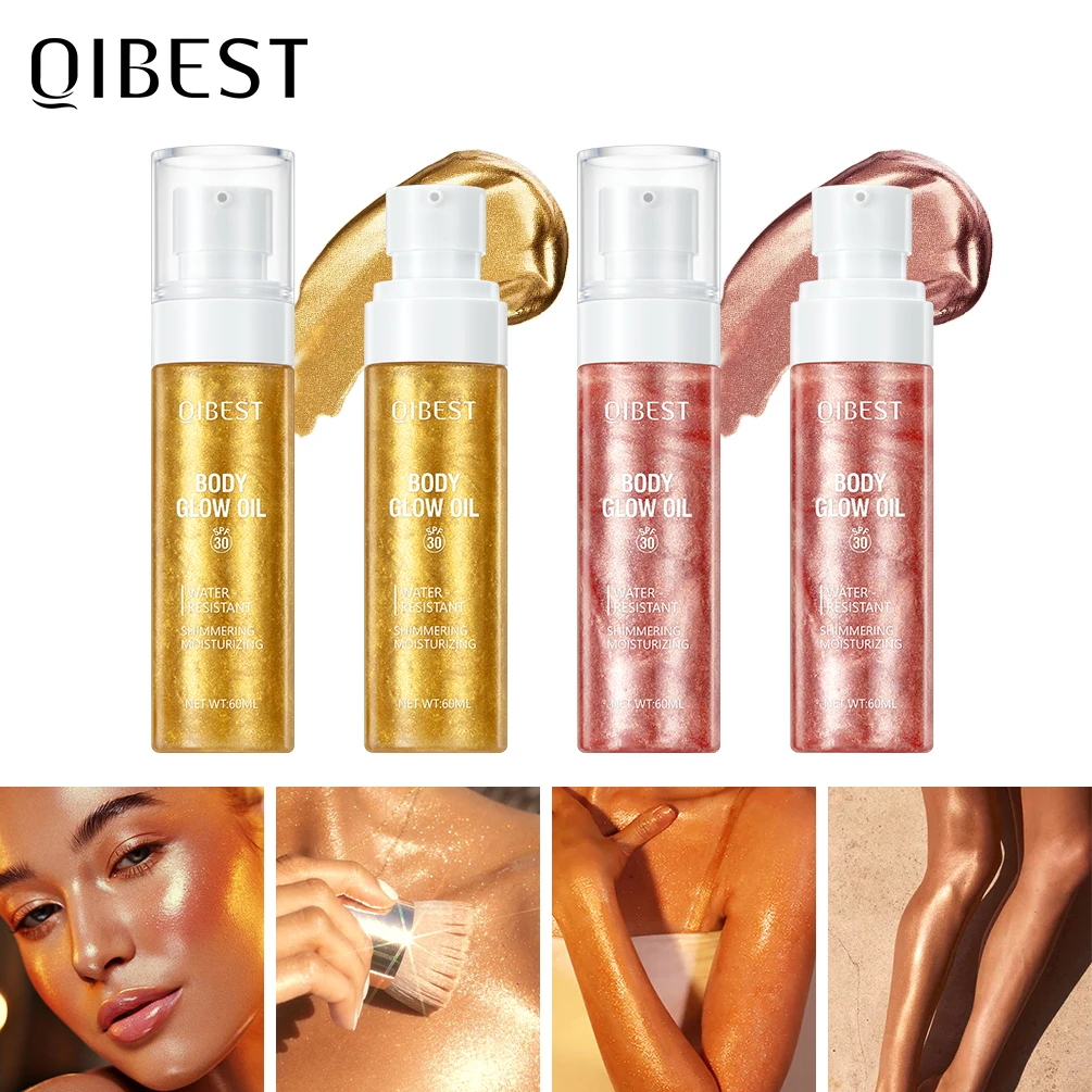 

Body Shimmer Oil Liquid Highlighter Long Lasting Sequin Illuminating Moisturizing Highlight Facial Contour Brightening Makeup