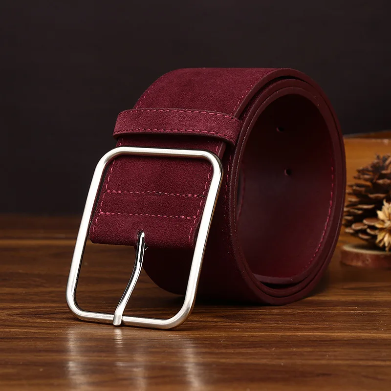 

Женский винтажный замшевый ремень шириной 5,7 см, универсальный повседневный модный ремень из натуральной кожи