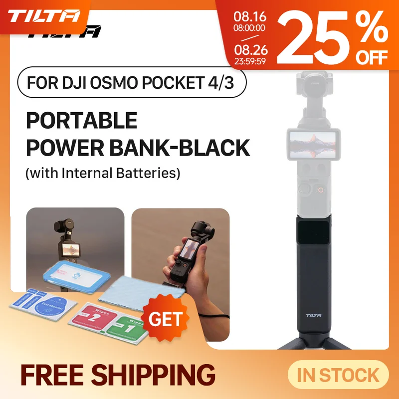 Bateria Portátil TILTA para DJI Osmo Pocket 4, Pocket 4 Pro, Pocket 3 Mini, Carregador de Viagem para Câmera