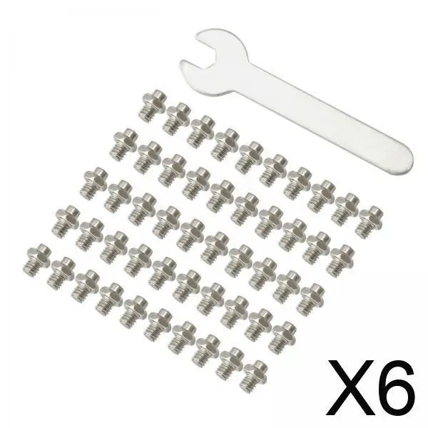 

6x50 Pieces Stainless Steel Bike Pedal Fixed Studs Anti-Slip Bolts Accs