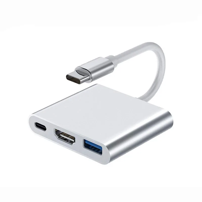 4K 1080P Type C To HDMI-compatible/ Usb 3.0/ Type C 3 in 1 Cable Converter Thunderbolt 3 Switch to HDMI-compatible Adapter Cable