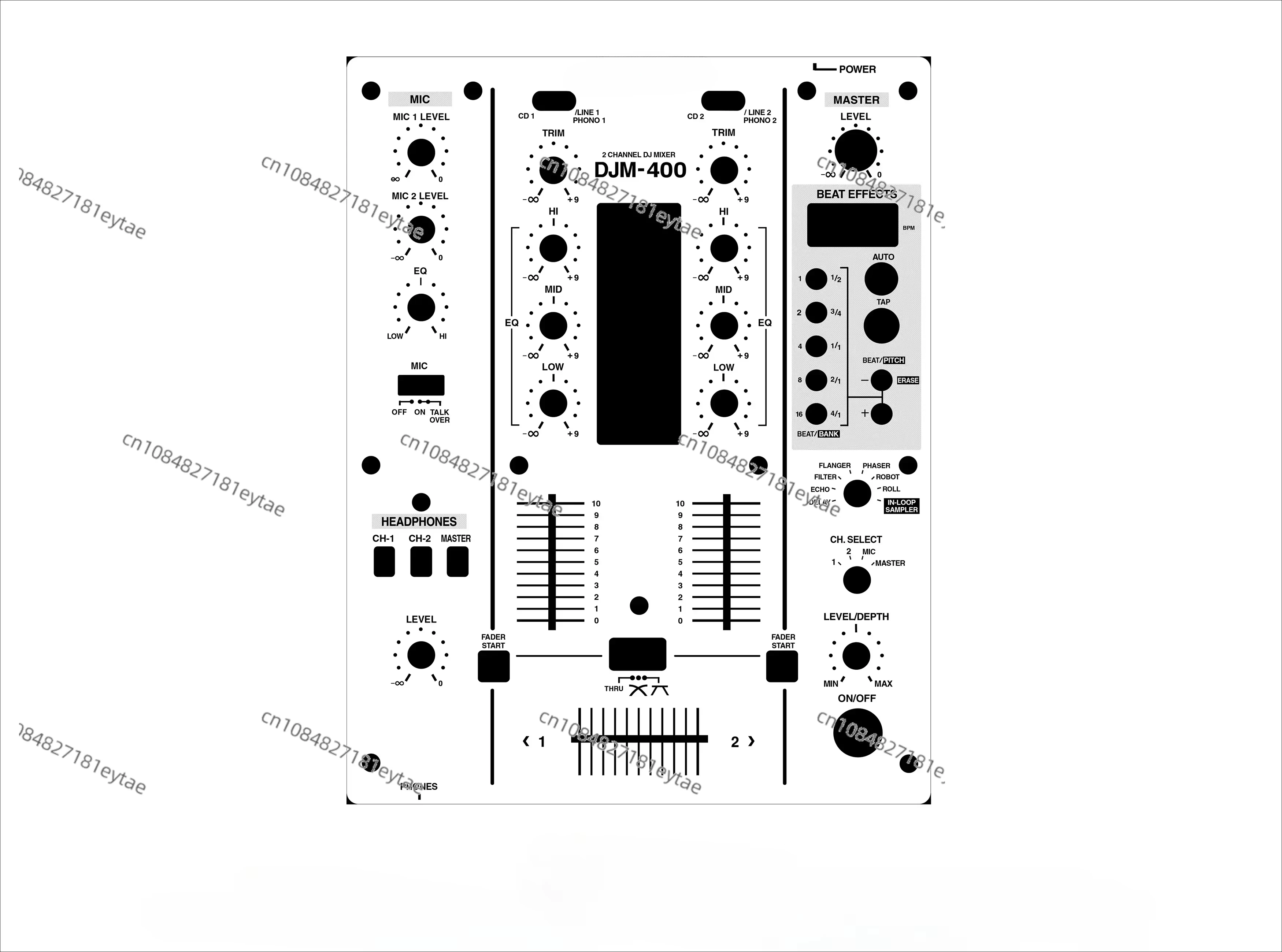 DJM-400 Skin Mixer Panel Mask  Colorful Sticker Customizable（Only stickers available）