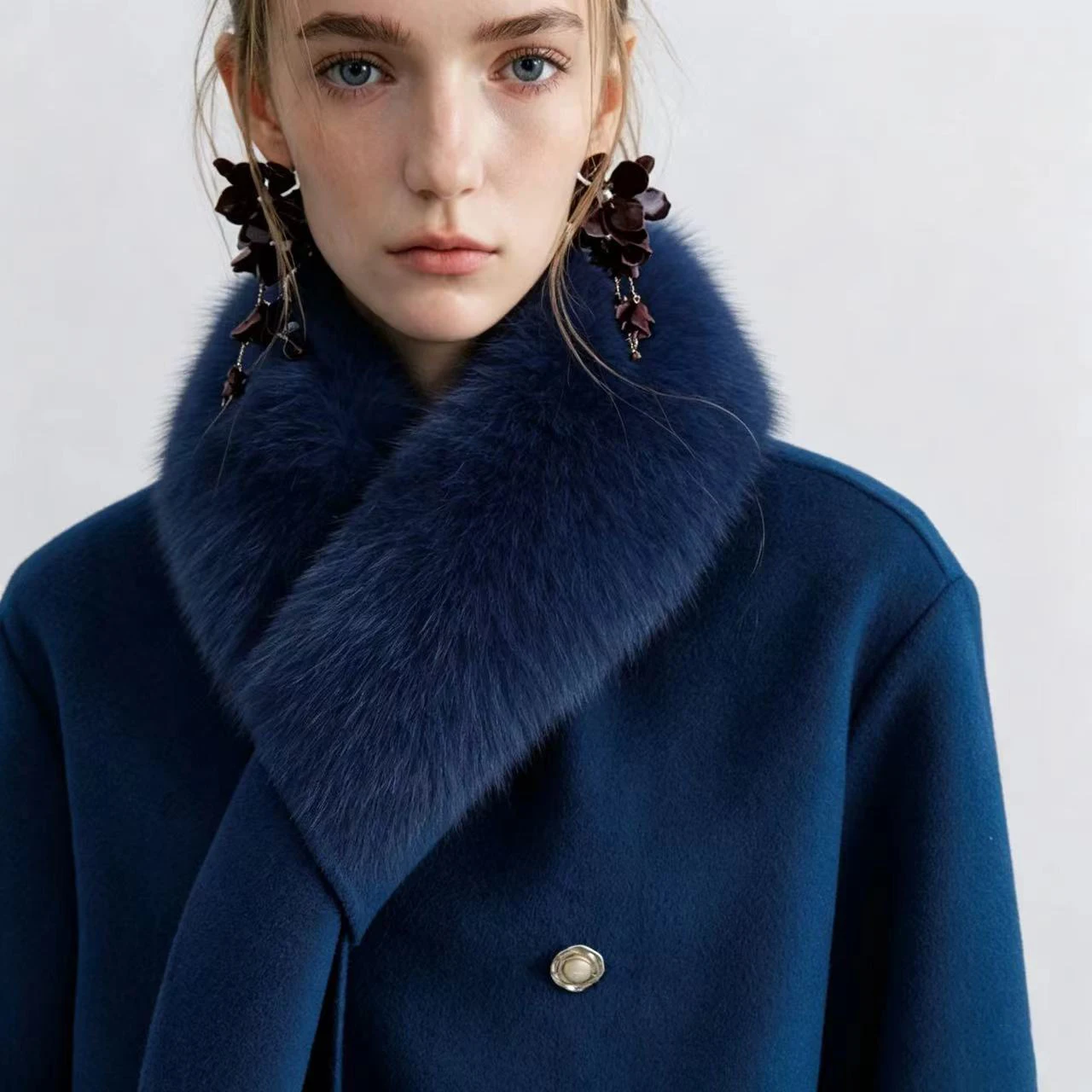 

Fox Fur Collar Fashion Warm Coat Shawl Winter Women Luxury Fur Scarf Natural Furry Fur Collar Coat Hood Decor Warm Neck Warmer