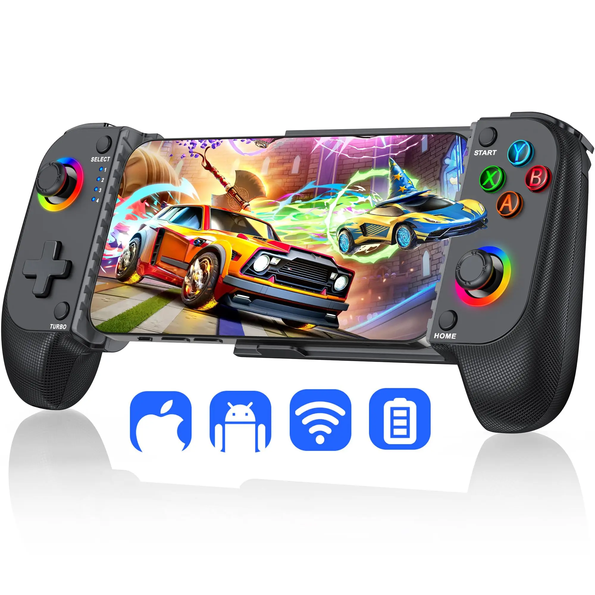 

Wireless Bluetooth Game Controller for Nintendo Switch Android iOS PC PS4 RGB Lighting Hall Effect Extendable Joystick Gamepad