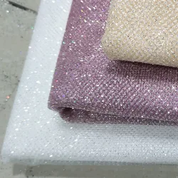 Gold and pink glitter hot stamping fabric, wedding background dress designer DIY fabric