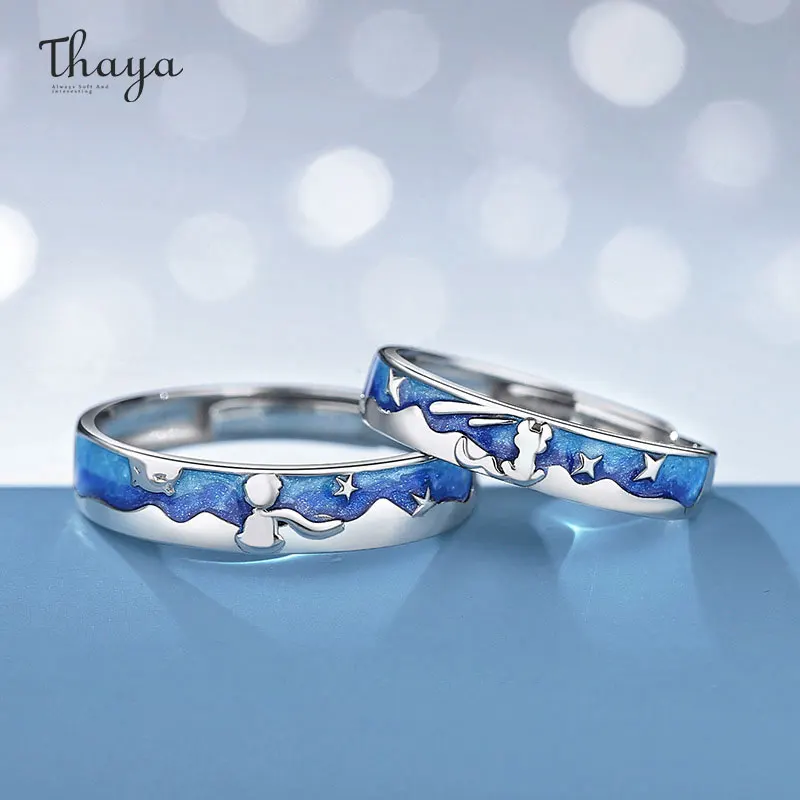 

Thaya Classic S925 Silver Women Ring Little Prince and Fox Women Ring Fashion Ring for Couple Wedding Engagement Fine Jewelry