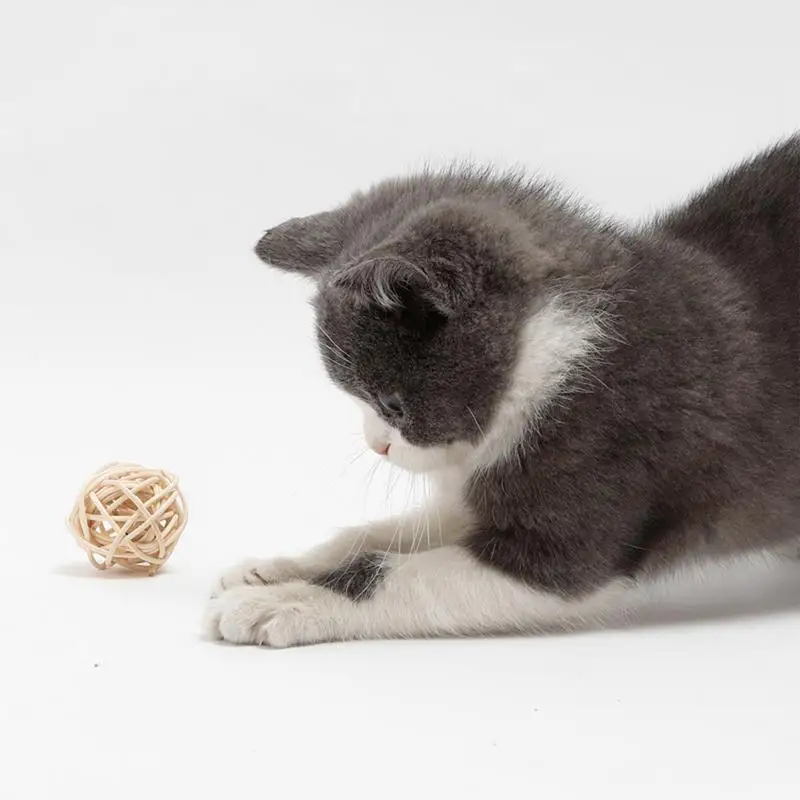 Woven Ball Cat Toy Scratching Ball Training Interactive Kitten Pet Cat Supplies Training Interactive Indoor Playing Chewing