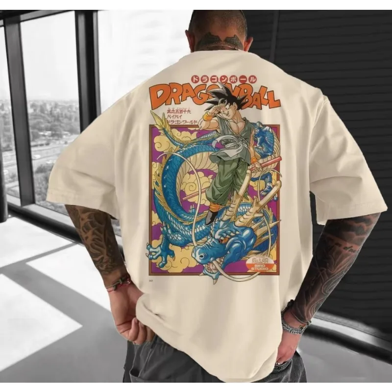 Dragon Ball Print Short Sleeve Cotton T-Shirt Son Goku Vegeta Men Women Clothes Harajuku Y2k Tee Vintage Summer Streetwear Tops view 3