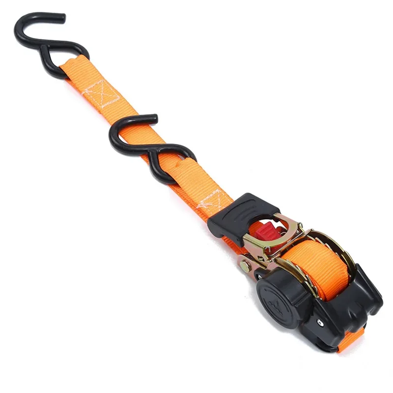 A53Q-Retractable 2M Auto Shrink Bundle Tape Luggage Securing Tensioner Belt Ratchet Strap
