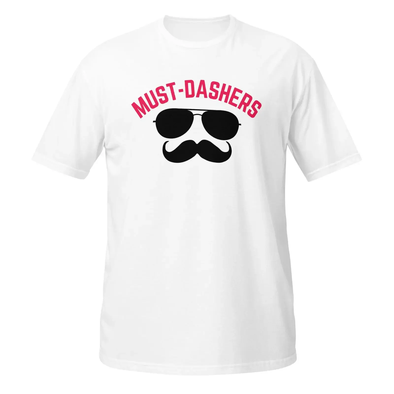 Must Dashers Lustiges Lauf-Team-T-Shirt mit Schnurrbart und Sonnenbrille, Vintage-Waschung, bequem, leicht, Herrenmode, Unisex