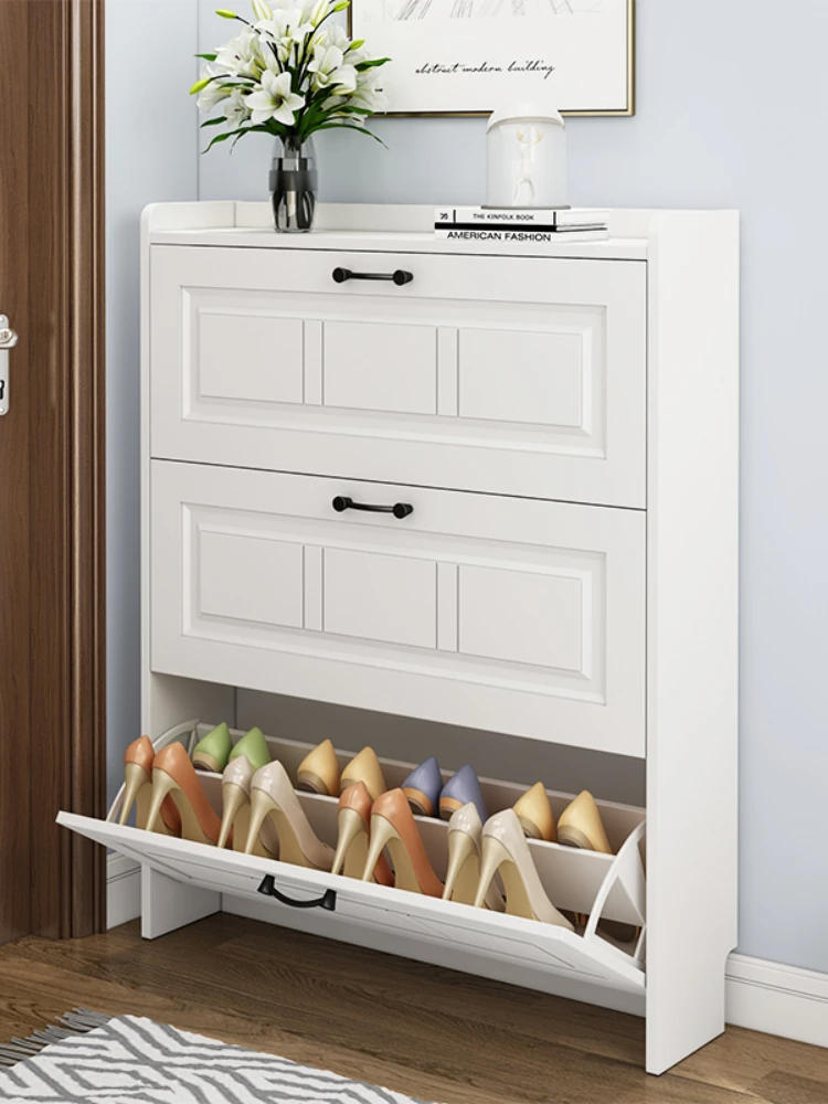 

scn8617 CXH Ultra-Thin Shoe Cabinet Home Imitation Solid Wood Storage Shoe Rack Space Saving