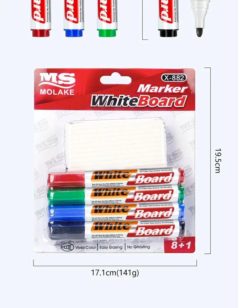 Whiteboard-Marker-Set, mit Tafellöscher, nachfüllbar, sicher, ungiftig, hohe Kapazität, für Büro, Besprechungen und Bildungszwecke – Detail 10