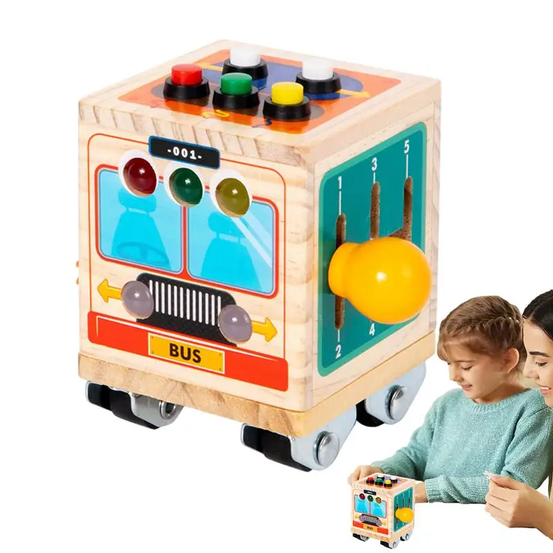 

Sensory Toys Busy Cube Bus Design Busy Box Interactive Travel Toys For Fine Motor Skill Development Educational Learning Toy For