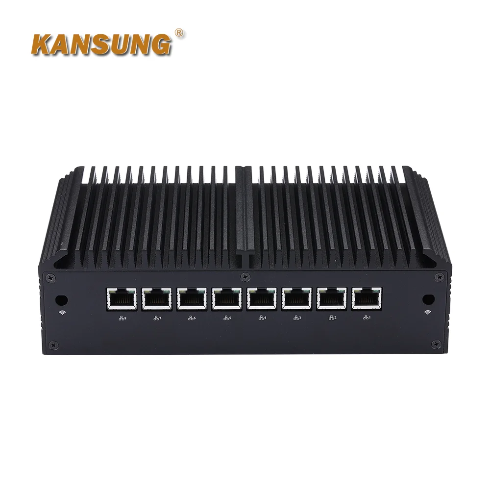 KANSUNG 8 Gigabit Intel LAN Mini Router Computer 5e generatie Celeron 3205U Core i5 5200U i7 5500U Firewall Barebone PC