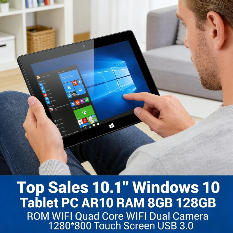 Top Sales 10.1''Windows 10 T10 Tablet PC AR10 RAM 8GB 128GB ROM WIFI Quad Core WIFI Dual Camera 1280*800 Touch Screen USB 3.0