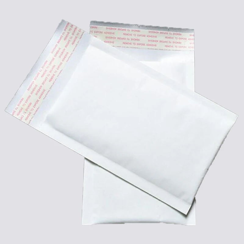 10 Pcs White Kraft Paper Envelope Bubble Bag Parts Flat Goods Clothing Documents Book Envelope Express Mail Self Adhesive Bag