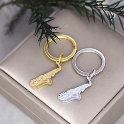 Chandler Alto Saxophone Pendant Key Chain for Women Sax Stainless Steel Jewelry Men Key Chain