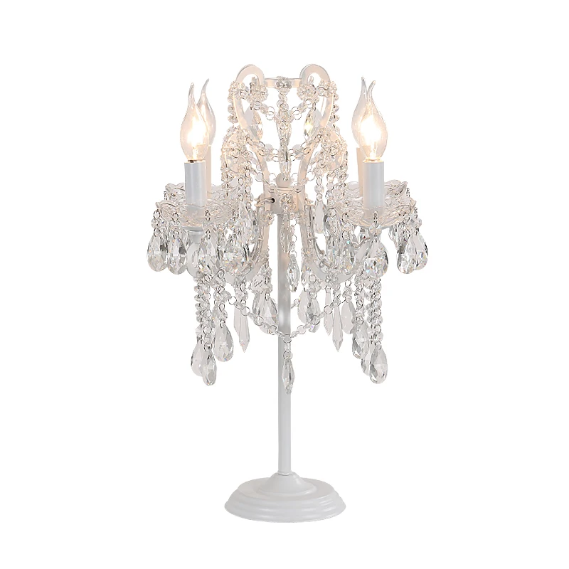 

Small table lamp modern simple bedroom bedside lamp retro French crystal table lamp