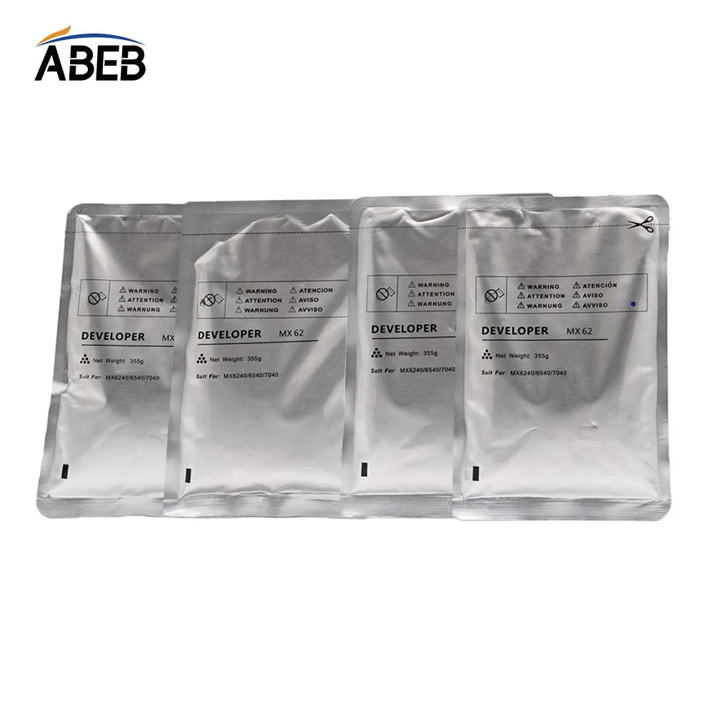 355g MX62 Developer Powder For Sharp MX-C6240 MX-C6540 MX-C7040 MXC6240 MXC6540 MXC7040 OEM High Compatible Carrier 1Bag
