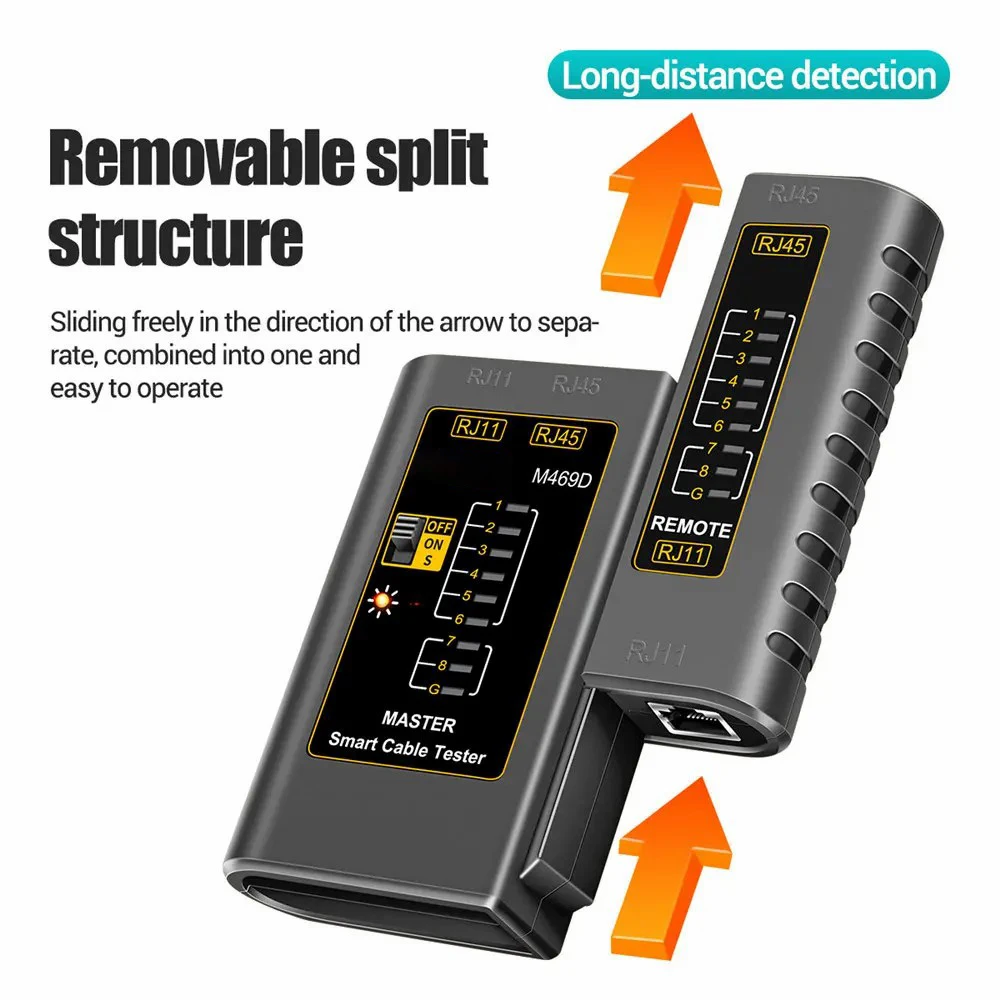 Testador de cabo de rede ZoeRax, testador de cabo Lan RJ45 RJ45 RJ11 RJ12 CAT5 UTP LAN Testador de cabo Ferramenta de rede Reparação de rede