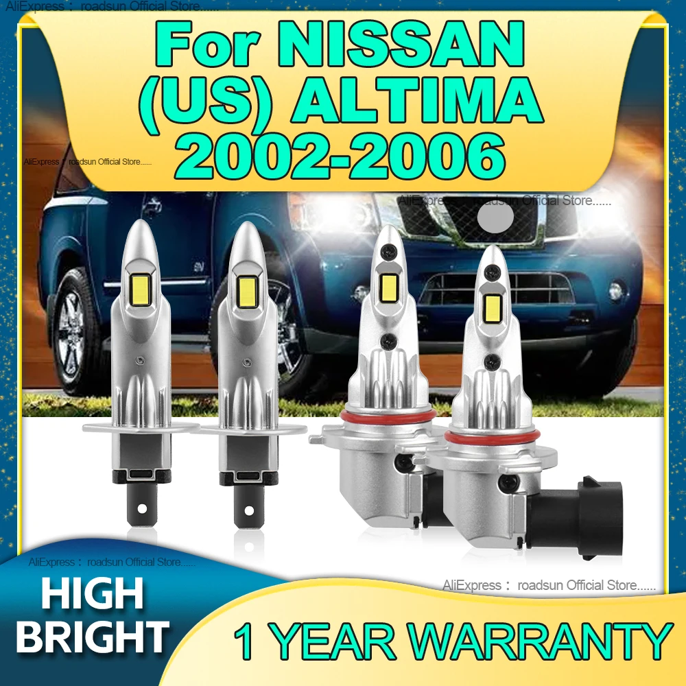 

2/4Pcs LED Car Headlight HB3 H1 Light Bulbs 25000LM Wireless 6000K For NISSAN (US) ALTIMA 2002 2003 2004 2005 2006