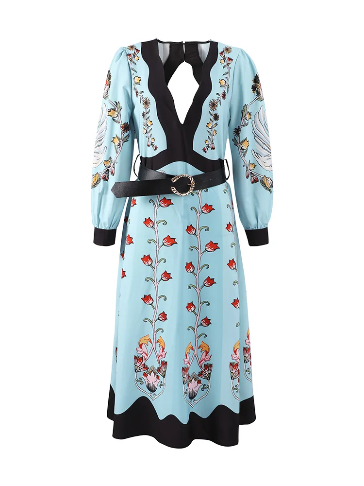 elegant patchwork floral print maxi dress Belle Flower Patchwork Dress – Women's Floral Lace Long Maxi Dress, Backless Flowy Summer Outfit, L by Nordic Peace main image 0