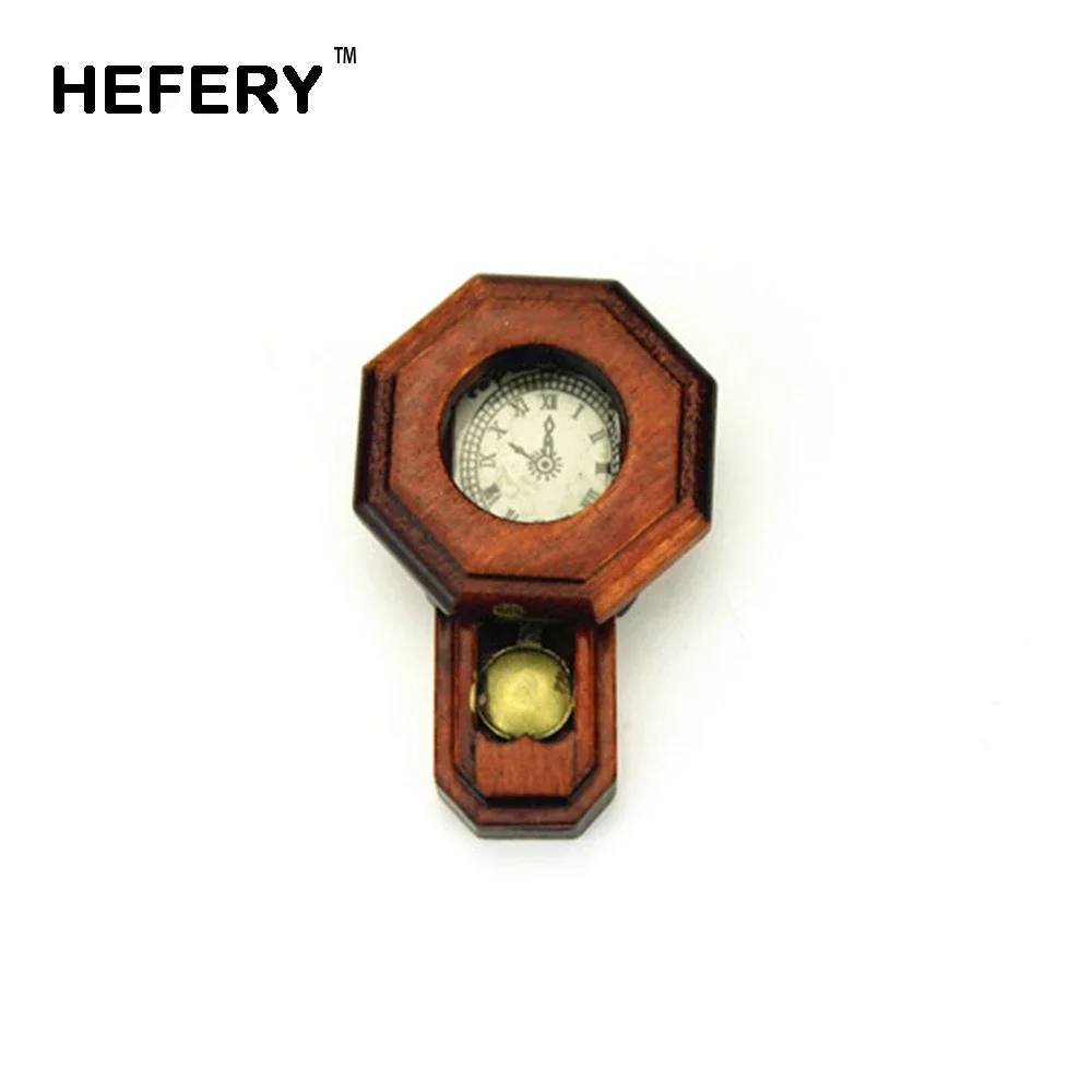 1/12 Dollhouse Miniature Wooden Pendulum Clock  Mini Clock Watch Model Toy for Doll House Accessories Decoration