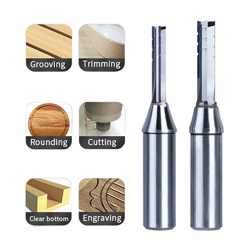 Dreanique 1PC Hohe Präzision TCT Trimmen Router Bit 1/2 Schaft 3 Gerade Flöte Hartmetall Fräser Für Sperrholz Spanplatte MDF – Detail 16