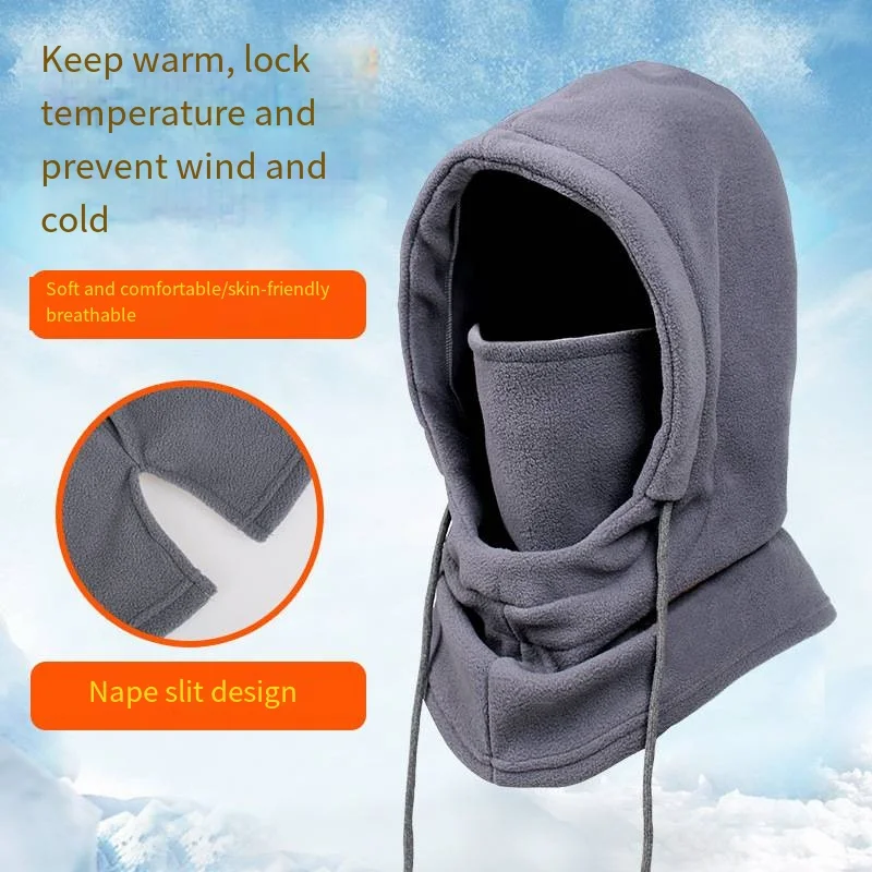 Balaclava de lã quente para homens e mulheres, máscara facial de inverno, aquecedor de pescoço, boné com capuz, à prova de vento, térmica, gorros, bandana