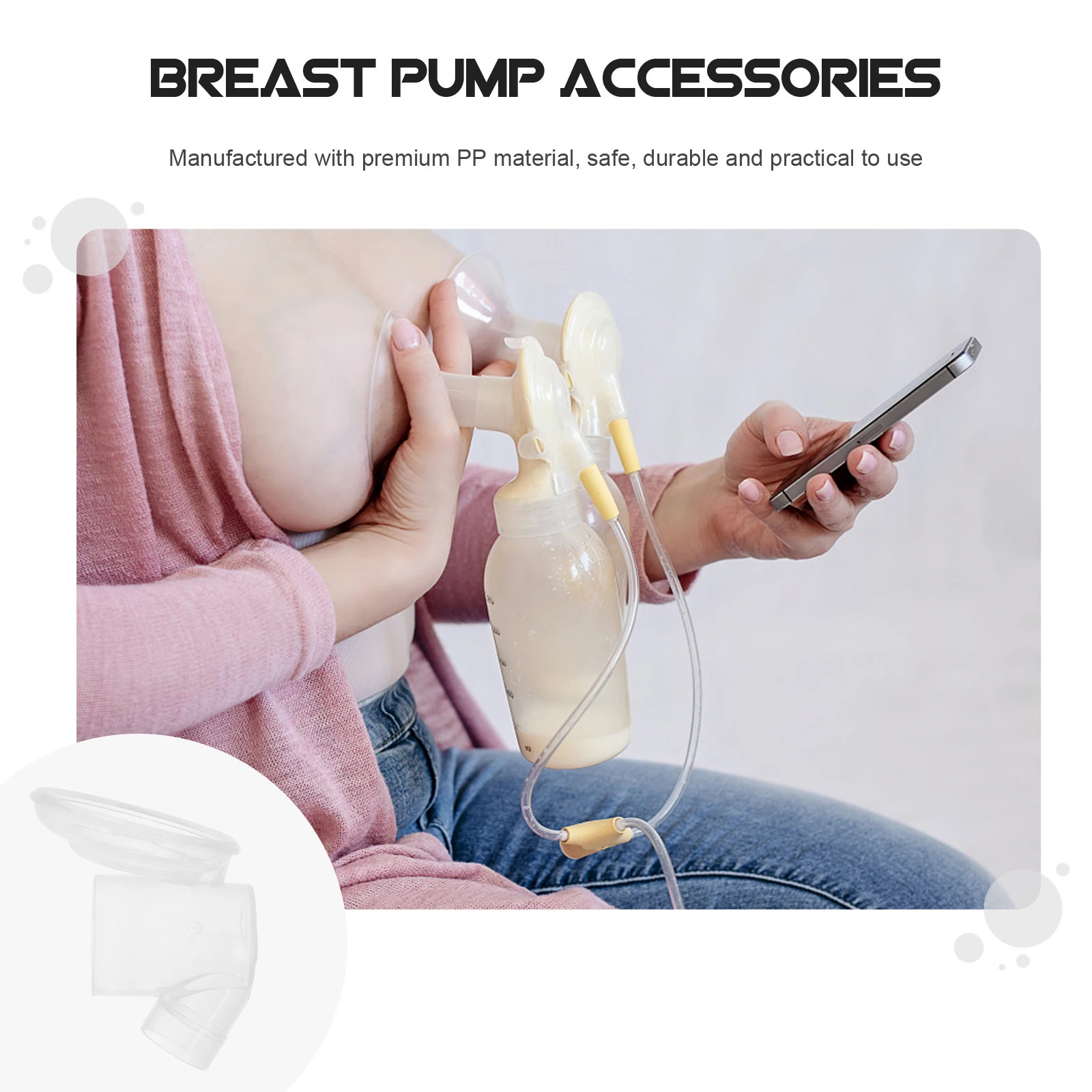 

Durable 3-Way Electric Breast Pump Linker Safe PP Material Accessory for Wearable Pump Practical Use Breastfeeding Tool