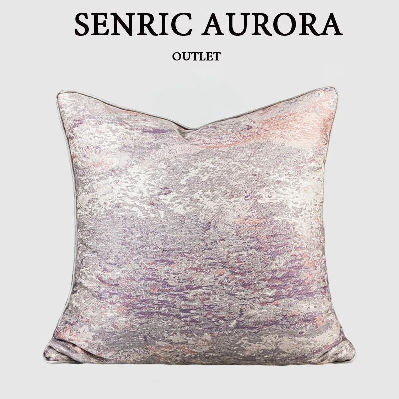 Design Luxury Cushion Cover 45x45 50x50cm Monet Purple Pillow Case For Home Hotel Bed Living Room Sofa