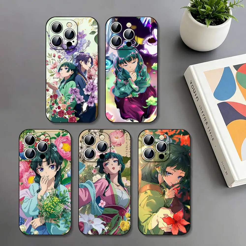 Anime The A-Apothecary Diaries Schlanke Schwarze Stoßfeste Handyhülle für iPhone 17 16 15 14 13 12 11 X XR XS Max Pro Max Plus Mini