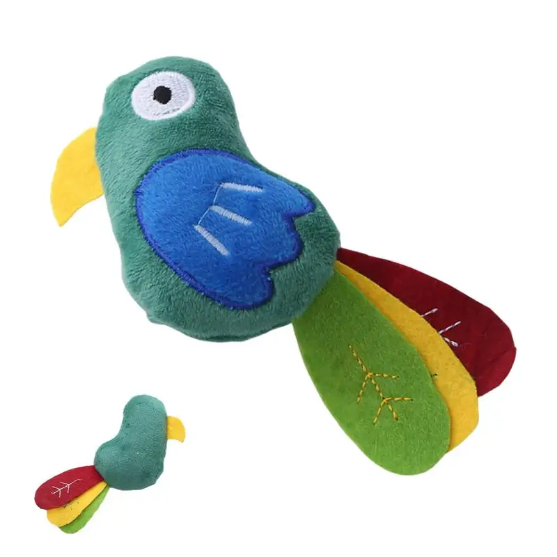Catnip Parrot Plush Toy para gato, Vaca Design, Gatinho Dentição, Mastigar Suprimentos, Moagem dos dentes, Divertido Boneca