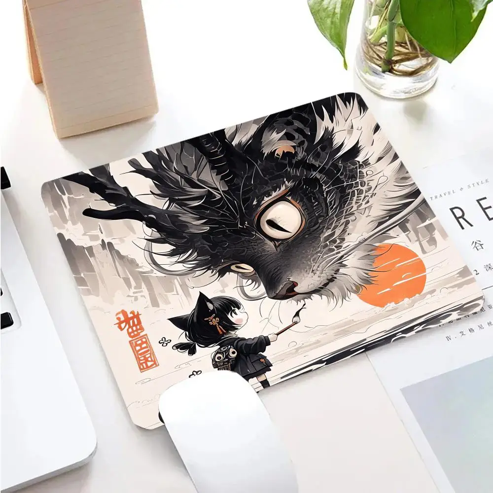 

Japan animation cat mouse pad 40x45 square computer office gaming desk pad rubber anti-slip mouse pad small decorative table pad