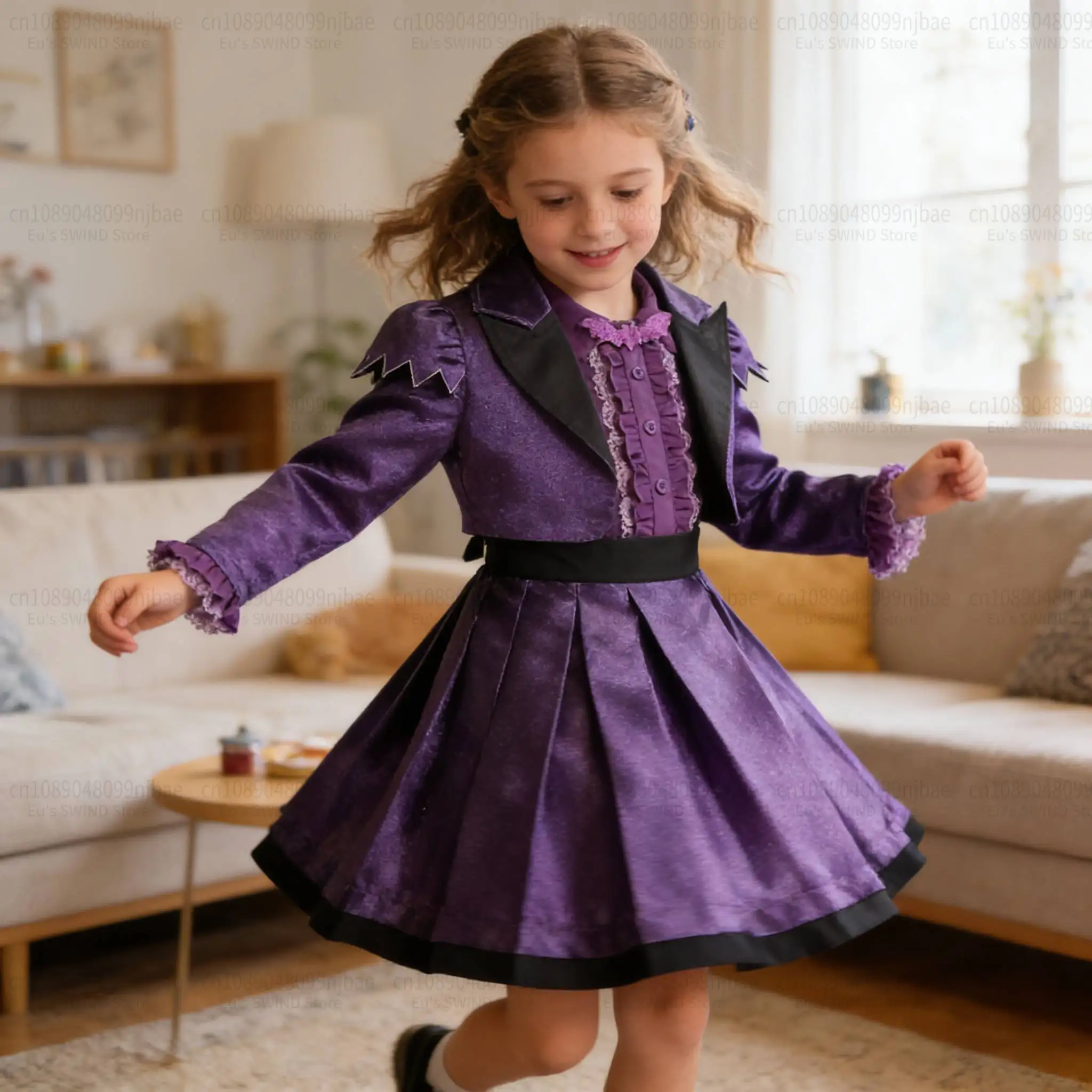 

Girl nana Vampire Carnival Dress For Kid Ghost Bride Cosplay Vampire Costume Girl Festival Halloween Outfit Purple Clothes