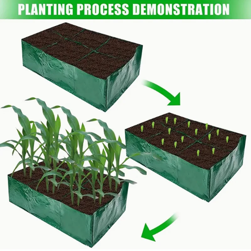 

2-Grids Vegetable Planting Bag Portable Flower Garden Raised Bed Reusable Courtyard Decor - Eco-Friendly Growing Container