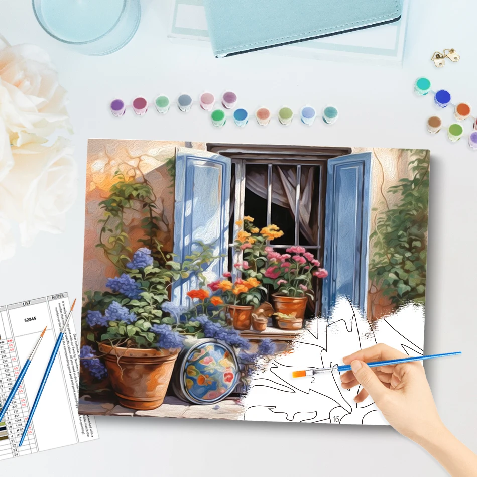 

GATYZTORY Painting By Numbers On Canvas Paint Kit Landscape Drawing Modern Picture Paint Diy Set Watercolor Art Supplies hobby