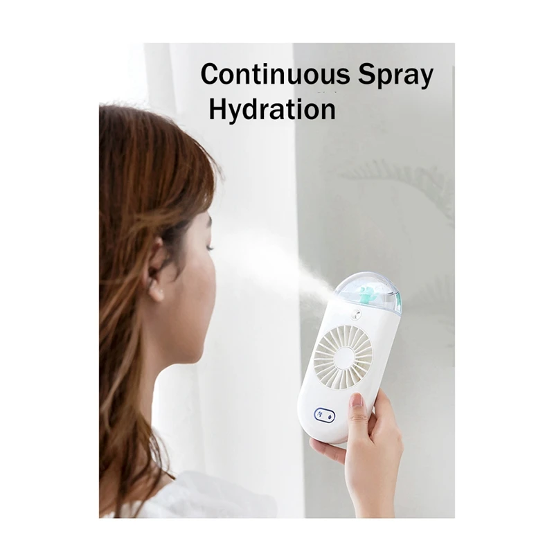 Portable Handheld Misting Fan, Rechargeable Personal Mister Fan, Battery Operated Spray Mist Fan For Outdoors