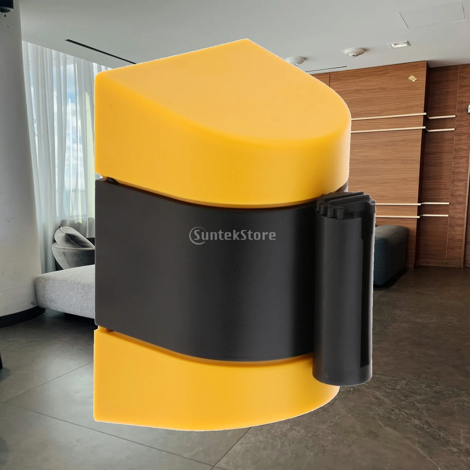 2m/5m/ Wall Mount Crowd Control Yellow Black Belt Retractable Ribbon