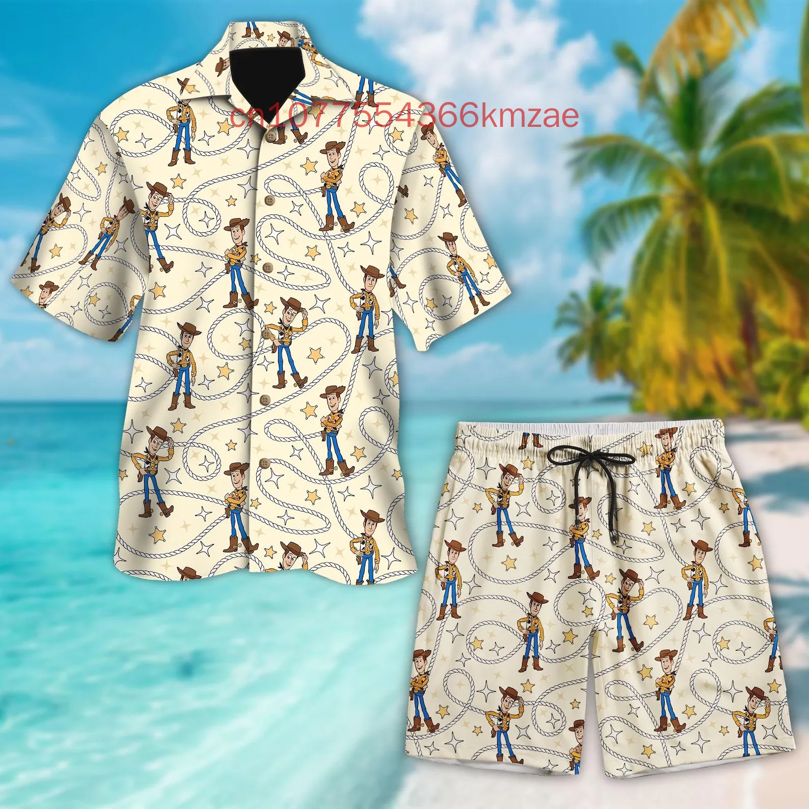 

Toy Story Woody 3D Print Men Shirt Sets Short Sleeve Shirt Oversized Beach Shorts Streetwear Hawaiian Suits Clothes
