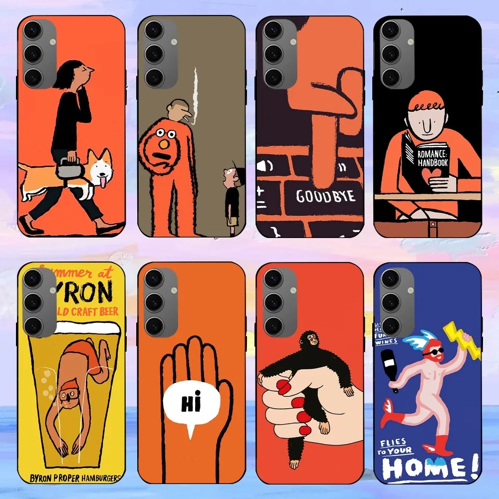 Brand J-Jean J-Jullien Art Phone Case For Samsung Galaxy S21 S22 S23 S30 Note 10 20  Plus Lite FE ULTRA Shell