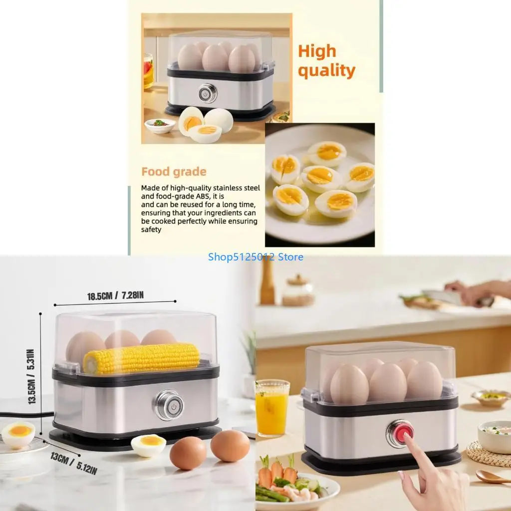G8TC Electric Eggs Cooker 6 Eggs Capacity Steamer for Hard Boiled Eggs Home Kitchen Tool Breakfast Cooking Appliance