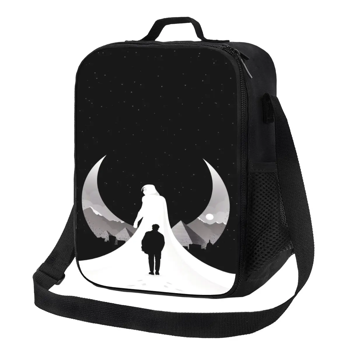 

Custom Moon Knight Movie Thermal Insulated Lunch Bag Women Portable Lunch Container for School Multifunction Bento Food Box