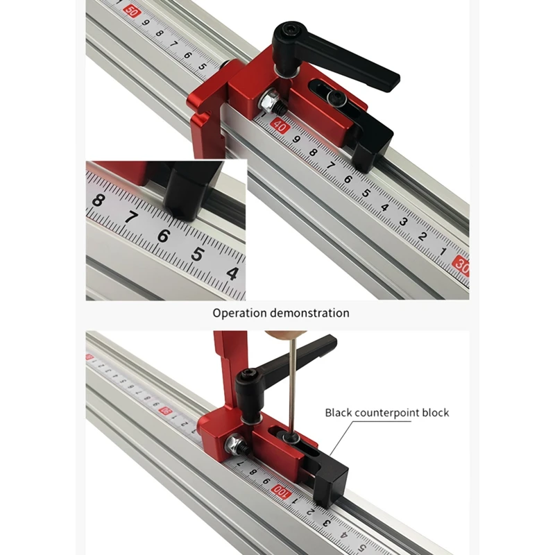 Woodworking Locator Aluminum Alloy Woodworking Type 75 Backer Locator Pushing Platform Limiter T Track Limiter