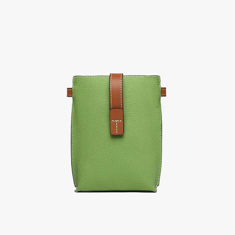 Bolso pequeño de piel de vaca de alta calidad para mujer, bolso de viaje con correa, bolso para llave de teléfono móvil, bolso cruzado de cuero, moda informal