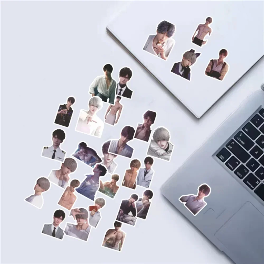 10/50Pcs Anime Love and Deepspace Stationery Stickers Xavier Zayne Rafayel Student Cartoon Q Version Waterproof Graffiti Decor