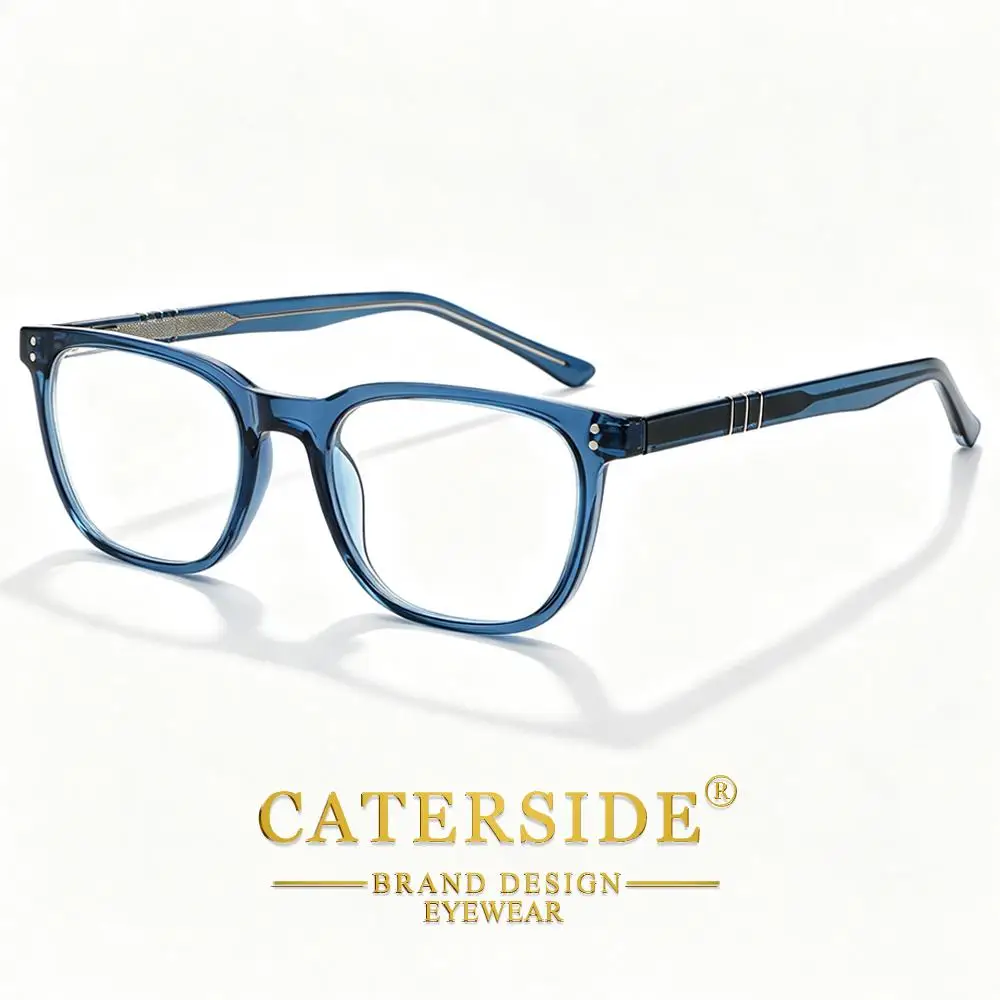 CATERSIDE Neue Modische Quadratische Anti-Blaulicht-Brille für Herren, Business- und Büro-Computer-Blaulicht-Schutzbrille für Damen – Detail 8